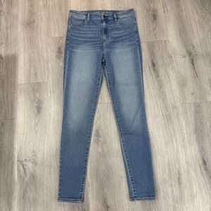 American Eagle Jeans Womens 30x32 Blue Super Hi-Rise Jegging Super Stretch